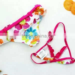 Kids Pink Yellow Floral Bikini 2 pc Swimsui thumbnail-2