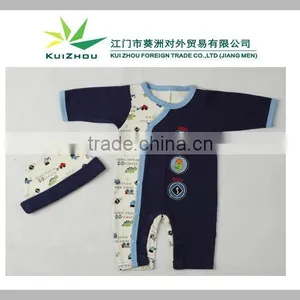 100% Cotton Interlock Baby Boys With Hat Baby Set thumbnail-1