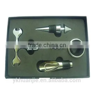 Metal Wine Bottle Accessory Corkscrew Pourer Magic Wine Set Kit Gift thumbnail-1