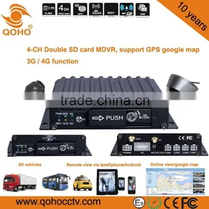 Mobile Dvr Surveillance System 128G Dual SD Card 4 CH Linux Car Mobile DVR thumbnail-4