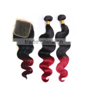 Hair Supplier Ombre Hair Extension Lace Closure Brazilian Hair Body Wave thumbnail-5