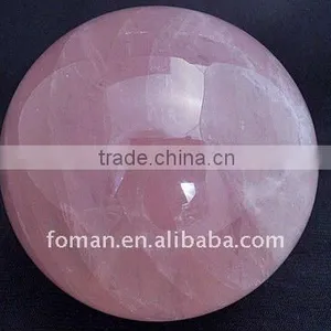 100mm Round Rose Quartz Natural Precious Stone Globe thumbnail-1