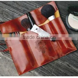 Vintage Retro Roll Leather Make Up Cosmetic Pen Pencil Case Pouch Purse Bag thumbnail-4