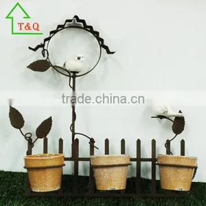 Large Metal Ceramic Heart Bird Plant Pots Garden thumbnail-2