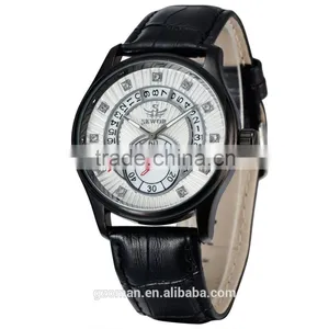 Genuine Leather Strap Man Automatic Watch 6hands Wrist Watch With Diamond thumbnail-1