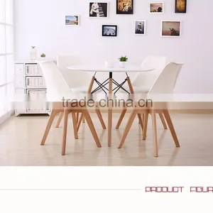 MDF Dining Table With Metal Frame & Beech Wood Legs thumbnail-5