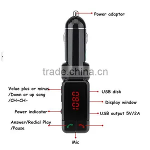 Hands Free Dual Usb Car Charger Wireless Bluetooth fm Transmitter for Car Mp3, Bluetooth Wireless fm Transmitter thumbnail-5