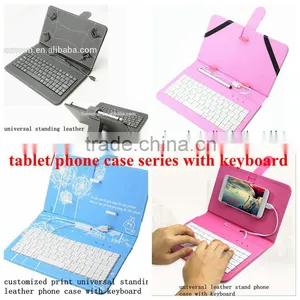 Hot Seller Lower Price Universal pu Leather Mobile Phone Flip Case Cover With Keyboard thumbnail-6