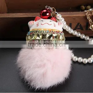 Fortune Cat Fur Bag Charm thumbnail-2
