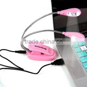 Rechargeable LED Travel Light Gooseneck 4 LED Flexible Eye Care Dimmable Clip LED Book Lamp Dual Head thumbnail-3
