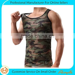Men's Gym Sleeveless Camo Vest Tank Top thumbnail-1