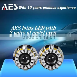 2014 Newest AES-G7 HID Bixenon Lens Car Projector Headlight With Lotus LED Angel Eyes thumbnail-1