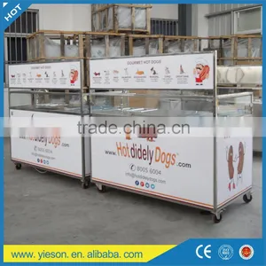 304 Stainless Steel Hot Dog Trolley Mobile Hot Dog Carts Food Cart for Sale thumbnail-4