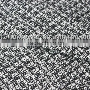 Wholesale Black/white Trendy Tweed Fabric, Fancy Thick Black White Plaid Fabric for Scarf thumbnail-6