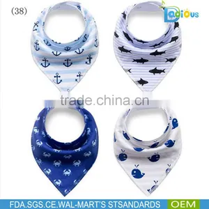 Amazon Bestseller 100% Cotton Adjustable Baby Bandana Drool Bibs thumbnail-6