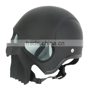 3D DOT Skull Skeleton Half Motorcycle Chopper Biker Cruiser Adult Helmet Shorty thumbnail-3