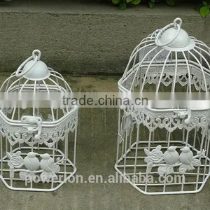 POWERLON Europe and America Classic Style S/2 Bird Cage for Wedding Ivory White Color thumbnail-1