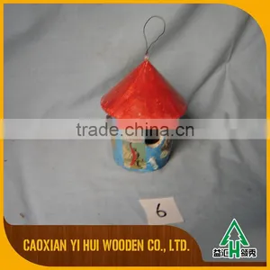 Colorized Dome Wooden Bird House Feeder thumbnail-3