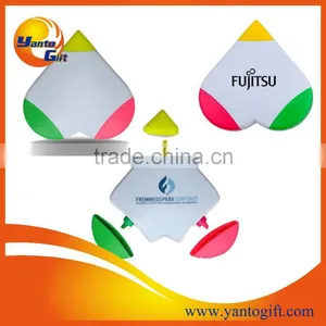 Custom Novelty Heart Shape Highlighter Pens thumbnail-1