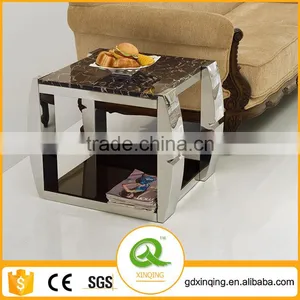 D331 Hot Sale Cheap Marble Top Stainless Steel Side Table thumbnail-1