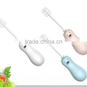 Multi-functional Dual Plug Electric Cooking Mixser, Soft Fan Leaves Electric Blender Stick, Cute Bear Design Cooking Mixmaster thumbnail-2