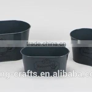 New Style Lavender Design Oval Metal Flower Base Pot for Garden thumbnail-1