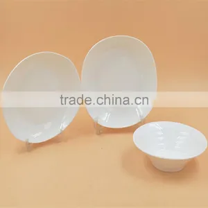White Plain Ceramic Plates Dinnerware Sets thumbnail-1