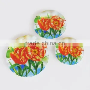 Glass Plate Set With Decal,Round With Wave Edges, G321073 thumbnail-1