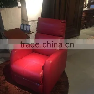 Modern Manual Recliner Relaxing Chair Adjustable White Leather Recliner Chair thumbnail-4