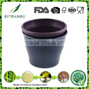China Manufacturer Non-toxic Hot Design Bamboo Fiber Flowerpot/planter/container thumbnail-1