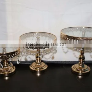 Gold Plated Crystal Hanging Cake Stand thumbnail-1