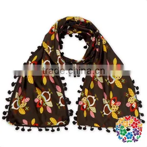 20*120 cm Neckerchief Milk Fiber Scarves Baby Pom Pom Shawl thumbnail-2