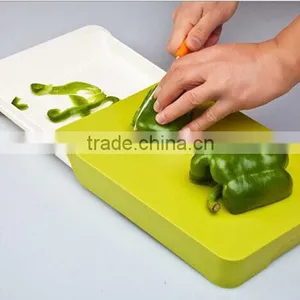 Color Vegetable Cutting Board With Drawer thumbnail-1