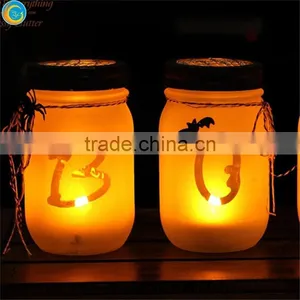 Brown Candle Holders Blue Painted Glass Jars for Candle Holders thumbnail-1