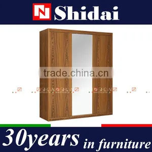 Sliding Door Wooden Almirah Designs With Mirror F-20 thumbnail-1