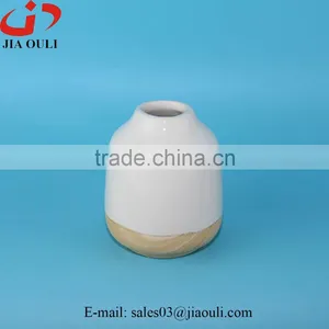 Hot Design Home Decoration Oriental Wood Trim Ceramic Vase thumbnail-2