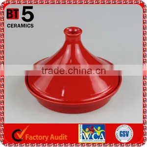 10"red Color Ceramic Cooker Stoneware Tagine Set thumbnail-1