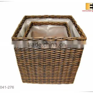 PE/Plastic Rattan Cube Square With Liner Flower Planter thumbnail-1