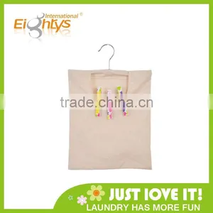 Foldable Peg Hanging Clothes Peg Bag With Nature Cotton thumbnail-1