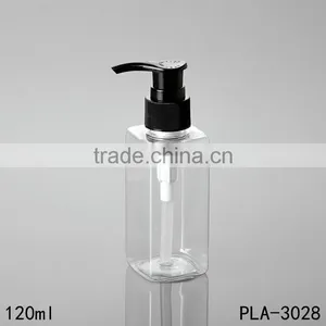 2017 Hot New Products Cosmetik Packaging Clear Empty 120ml Plastic Pet Square Bottle Pump Wholesale thumbnail-5