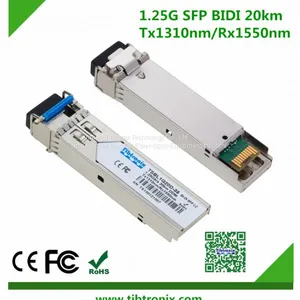 1,25 Гбит/с, 20 км, LC двунаправленный SFP-транссивер, горячая замена, один LC-порт, +3,3 В, 1310 нм , одномодовый, DDM thumbnail-1