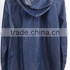 Cotton Denim Shirt With Hoody Hat thumbnail-2