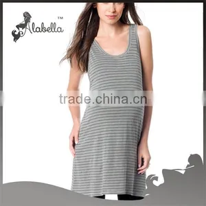 Grey Comfortable Sexy Maternity Long Dress thumbnail-1