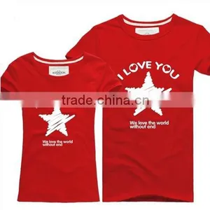 Cute Couple Cotton T-shirt Cheap Promotional Custom Your Logo Printing thumbnail-2