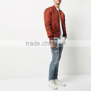 Men Five Pockets Light Blue Wash Super Skinny Ripped Jeans thumbnail-4
