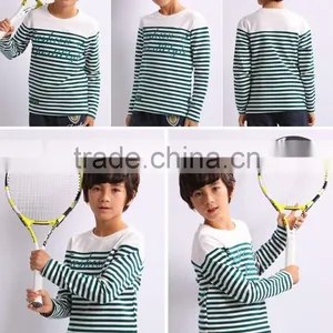 Kids Boys Round Collar Stripe High Quality Tshirt thumbnail-4