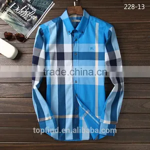 New Design Round Bottom Check Pattern Fancy Casual Man Shirt for Customising thumbnail-1