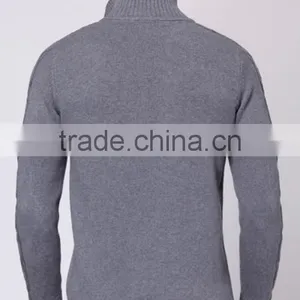 100% Cashmere Pullover Mandarin Collar Sweater Handmade Sweater Design for Man thumbnail-5