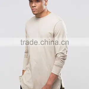 Guangzhou Shandao Factory Manufacture Wholesale Price High Quality 180g 100% Cotton Short Sleeve O-Neck Longline Men's T Shirt thumbnail-2