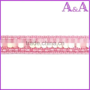 Pink and Green Wedding Dress Decorative Trim Materials Fabric Chemical Embroidery With Beads Cord Guipure Bobbin Lace thumbnail-4